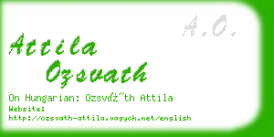 attila ozsvath business card